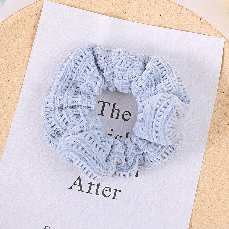 Korean Internet Celebrity Hand-Woven Large Intestine Hair Band Simple Knitting Head Rope for Women Pure Color Minimal Versatile Headdress Flower