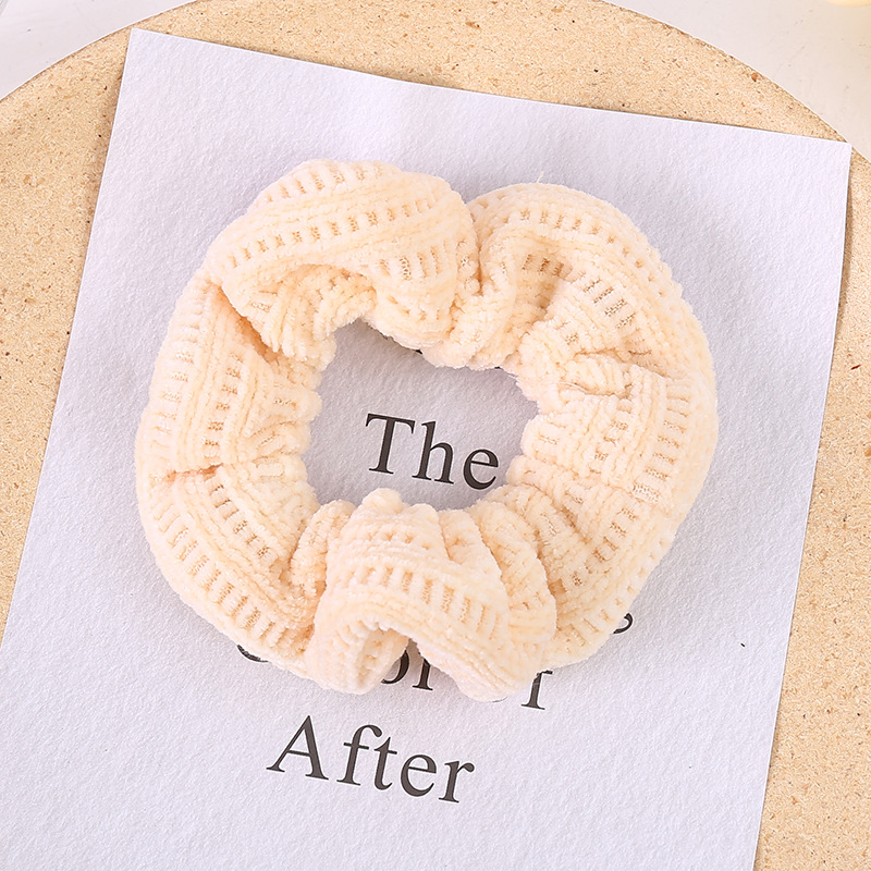 Korean Internet Celebrity Hand-Woven Large Intestine Hair Band Simple Knitting Head Rope for Women Pure Color Minimal Versatile Headdress Flower