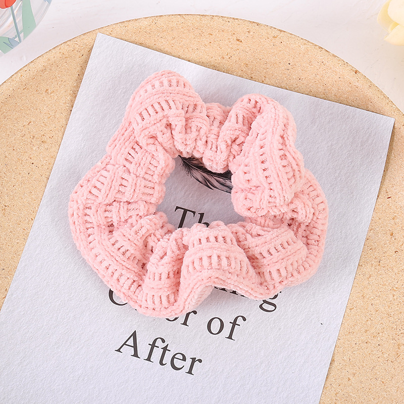 Korean Internet Celebrity Hand-Woven Large Intestine Hair Band Simple Knitting Head Rope for Women Pure Color Minimal Versatile Headdress Flower