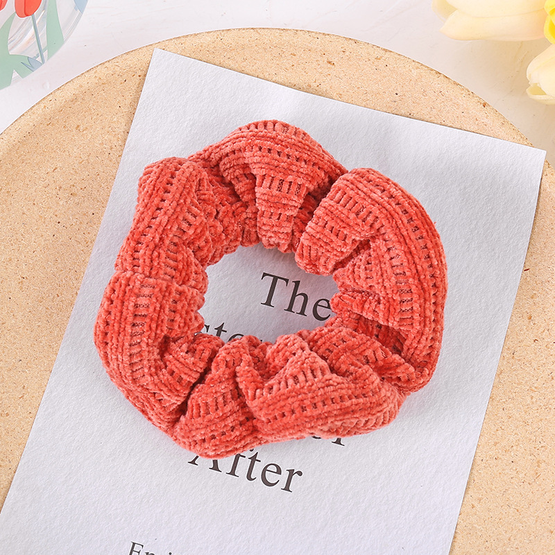 Korean Internet Celebrity Hand-Woven Large Intestine Hair Band Simple Knitting Head Rope for Women Pure Color Minimal Versatile Headdress Flower