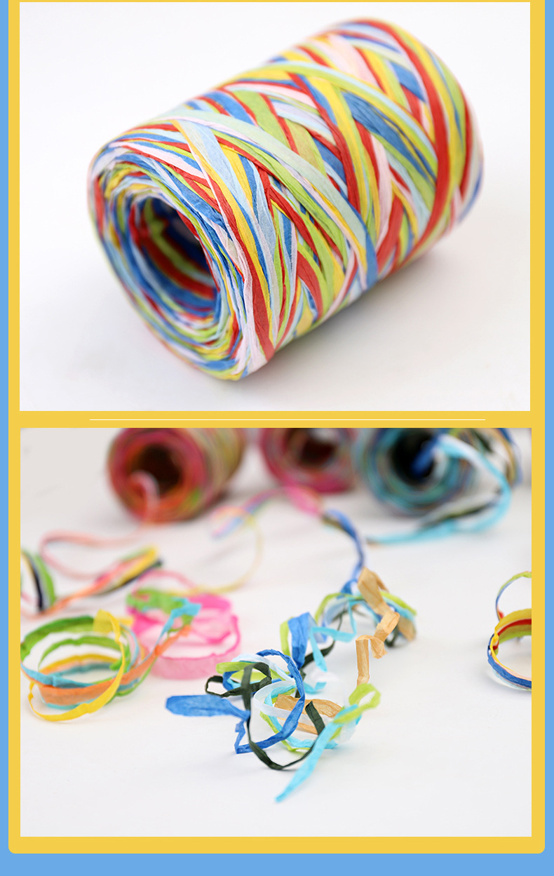 Manufacturers direct sale 6 color package color rafai rope knitting creative diy gift packaging rope 80 m6 decorative rope