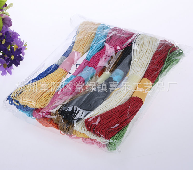 The manufacturer directly supplying 30 meters of color twin-strand paper rope DIY manual weaving materials with a large number of craft knitting