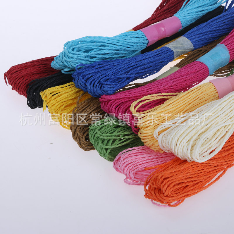 The manufacturer directly supplying 30 meters of color twin-strand paper rope DIY manual weaving materials with a large number of craft knitting