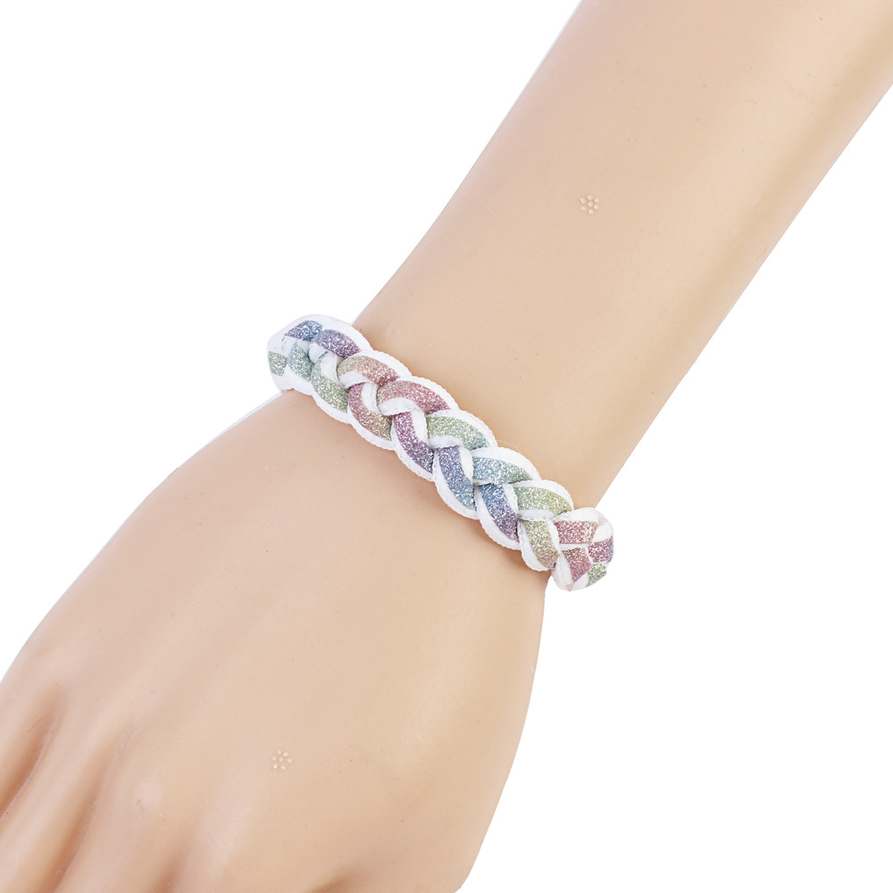 Holographic reflection net red little lion bracelet douyin with a student lovers knitting shoelace color hand rope wholesale