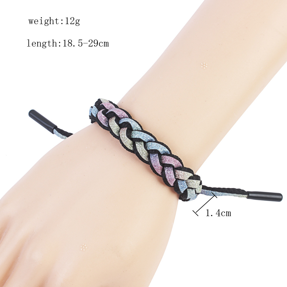 Holographic reflection net red little lion bracelet douyin with a student lovers knitting shoelace color hand rope wholesale Holographic reflection net red little lion bracelet douyin with a student lovers knitting shoelace color hand rope wholesale