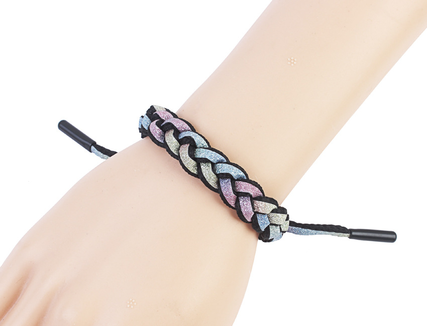 Holographic reflection net red little lion bracelet douyin with a student lovers knitting shoelace color hand rope wholesale Holographic reflection net red little lion bracelet douyin with a student lovers knitting shoelace color hand rope wholesale