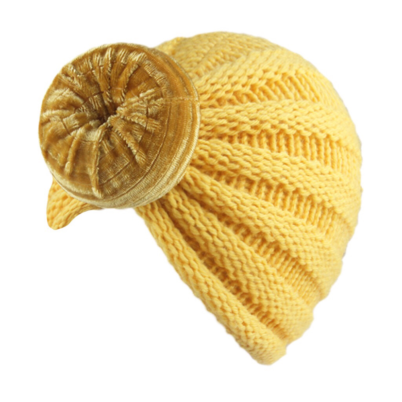 New European and American Children's Woolen Cap Knitted Fabric Pleated Bun Male and Female Baby Indian Hat Turban Hat New European and American Children's Woolen Cap Knitted Fabric Pleated Bun Male and Female Baby Indian Hat Turban Hat