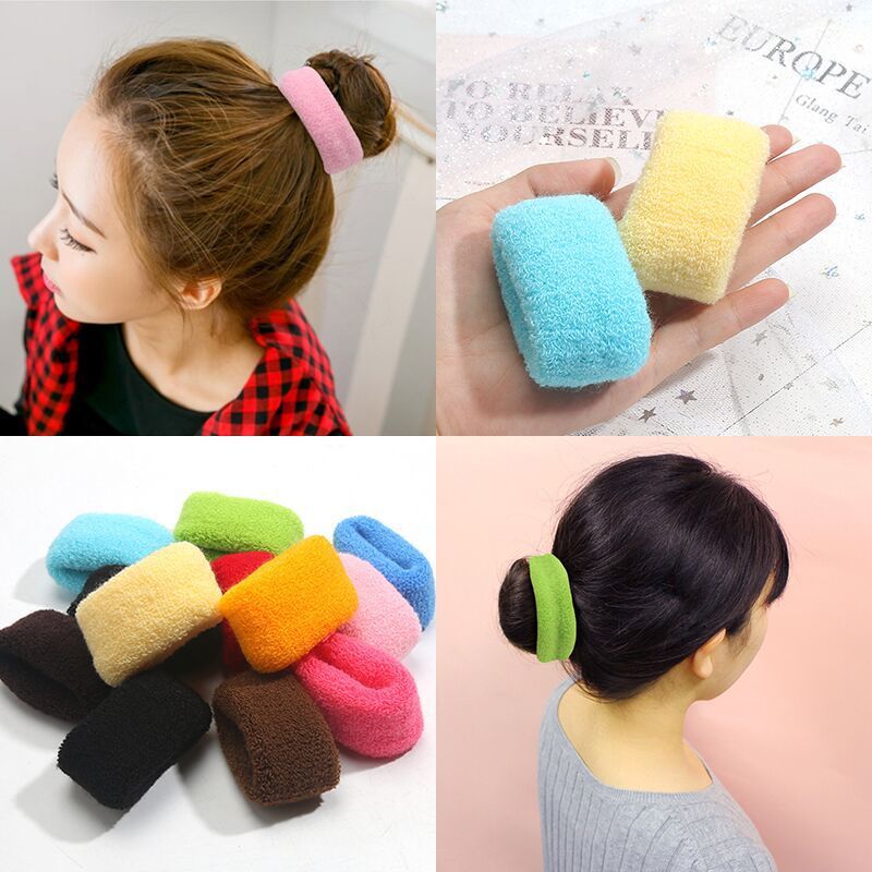 Free Shipping Large Towel Thick Updo Hair Band Hair Rope Rubber Band Wool Knitting Does Not Hurt Hair Accessories Hair Accessories Leather Case None