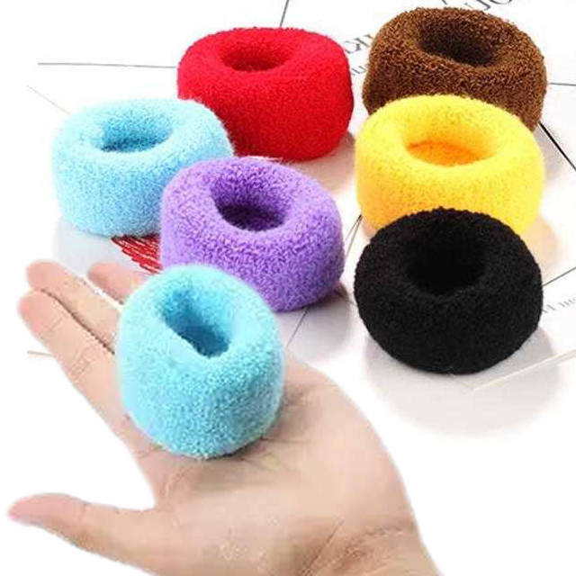 Free Shipping Large Towel Thick Updo Hair Band Hair Rope Rubber Band Wool Knitting Does Not Hurt Hair Accessories Hair Accessories Leather Case None