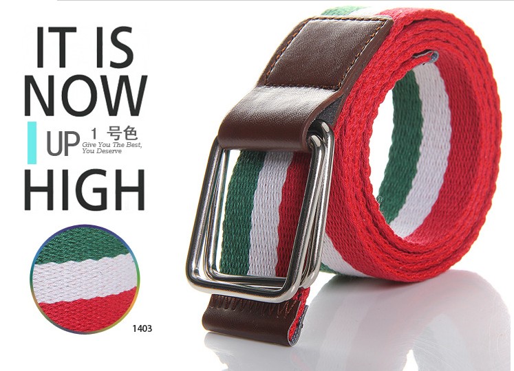 New three knitted fabric with woven canvas belt color variety