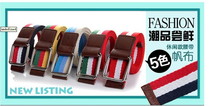 New three knitted fabric with woven canvas belt color variety
