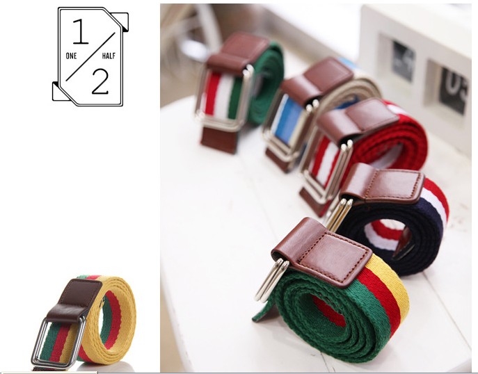 New three knitted fabric with woven canvas belt color variety