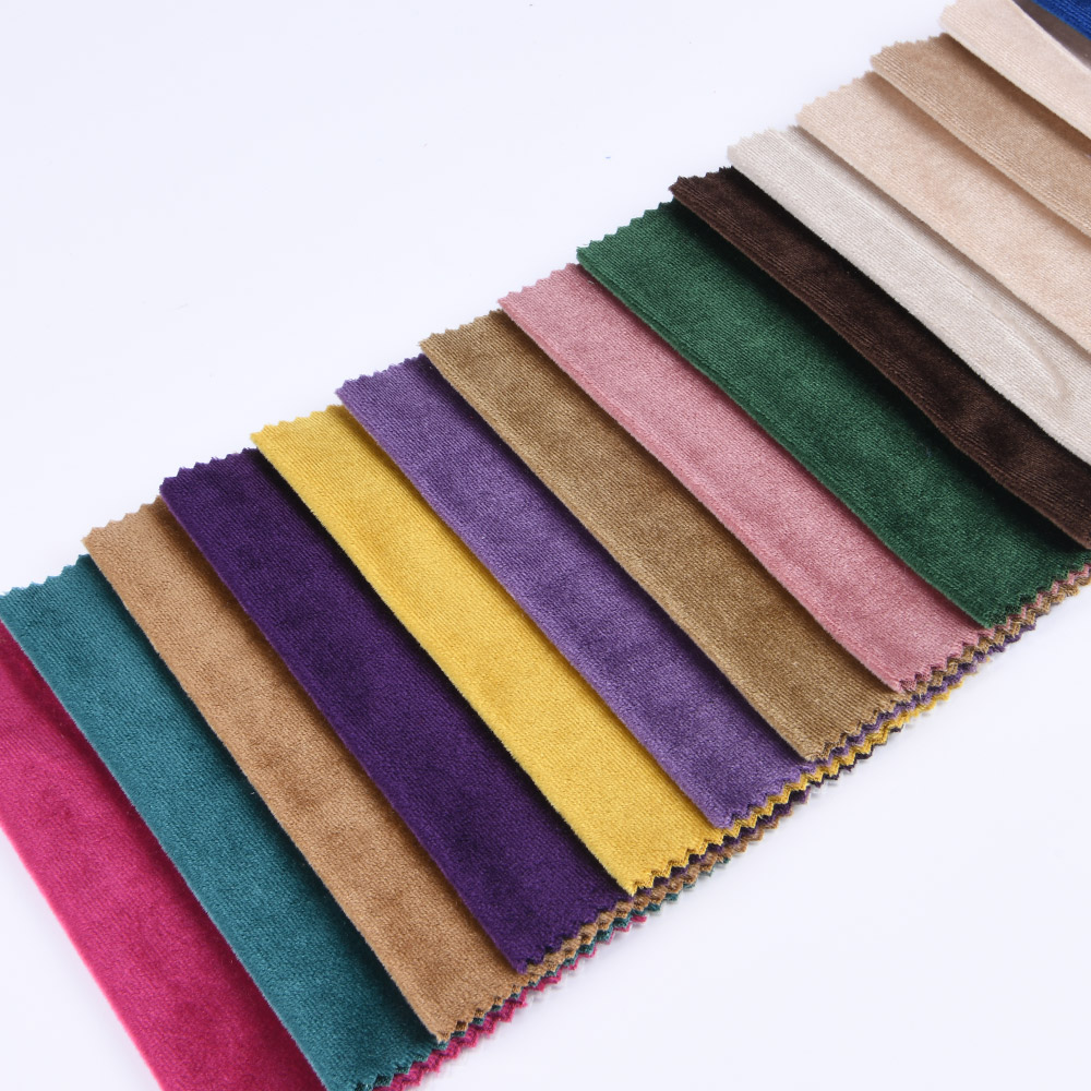 Wholesale Home Textile Fabric Polyester Warp Knitted Fabric Italian Velvet Sofa Slipcover Fabric Can Be Customized