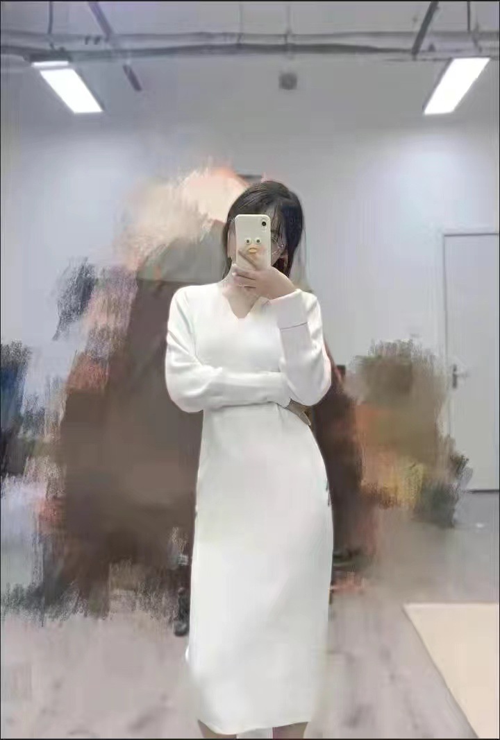 White Knitted Fabric Dress for Women Autumn and Winter Long Long Dress Underdress 2022 New Elegant Inner Match Sweater Skirt