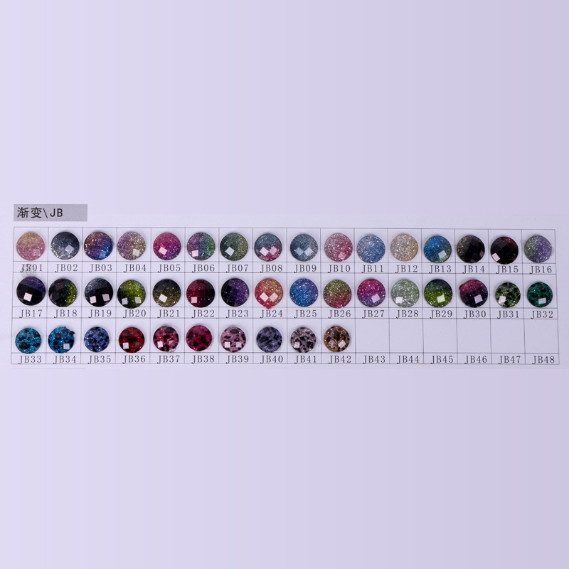 New style fish scale circle resin flat bottom patch two-color gradient dream resin diamond garment accessories diy materials