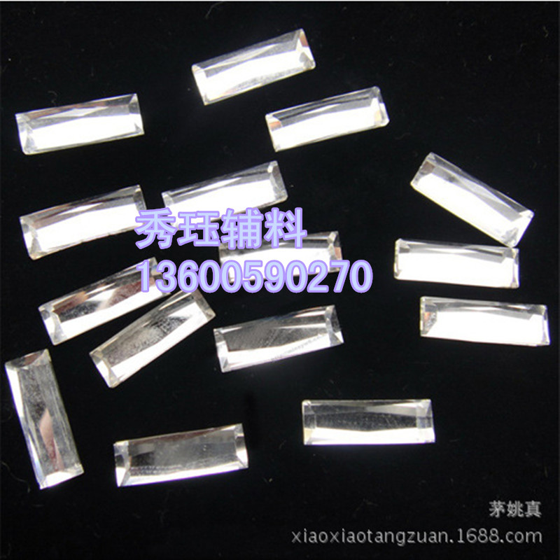 The Middle East hot drilling 5*10 star surface long rectangular shaped diamond garment accessories