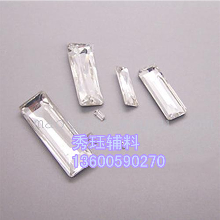 The Middle East hot drilling 5*10 star surface long rectangular shaped diamond garment accessories