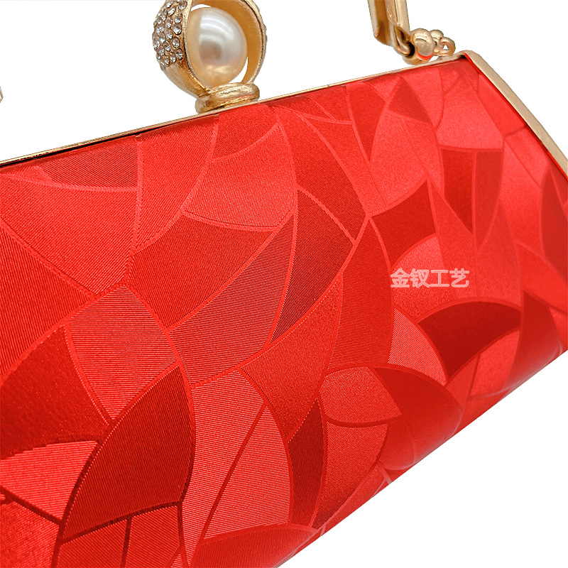 Red with Diamond Banquet Bag Dress Garment Bag Princess Bag Wedding Party Bridal Handbag a Variety of Fabrics Optional Photography Props