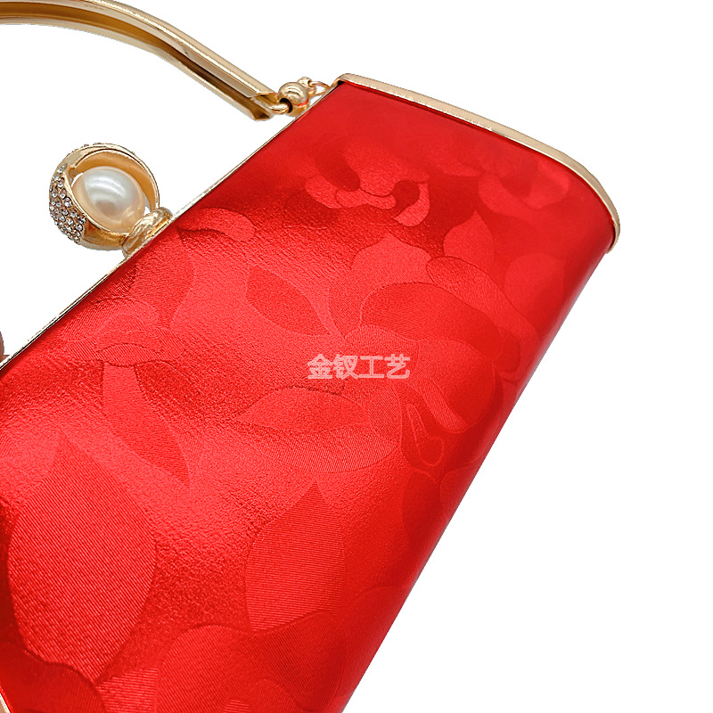 Red with Diamond Banquet Bag Dress Garment Bag Princess Bag Wedding Party Bridal Handbag a Variety of Fabrics Optional Photography Props