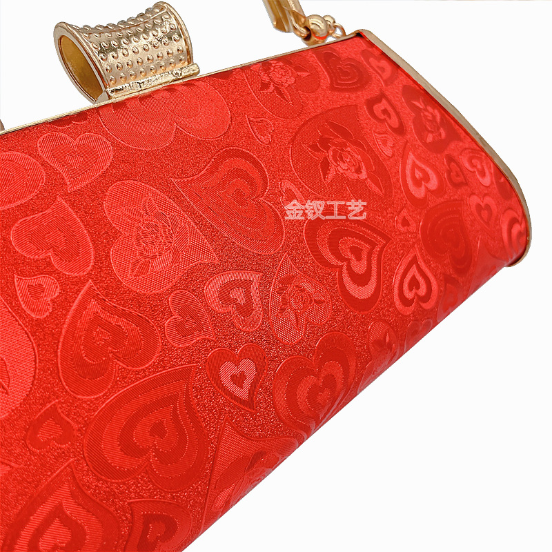 Red with Diamond Banquet Bag Dress Garment Bag Princess Bag Wedding Party Bridal Handbag a Variety of Fabrics Optional Photography Props