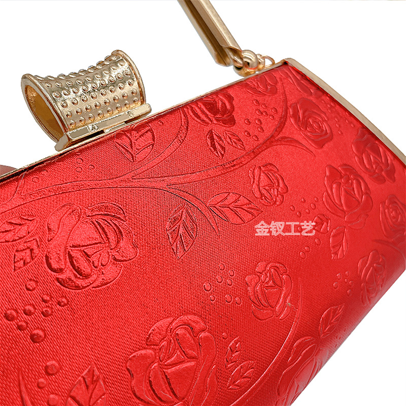 Red with Diamond Banquet Bag Dress Garment Bag Princess Bag Wedding Party Bridal Handbag a Variety of Fabrics Optional Photography Props