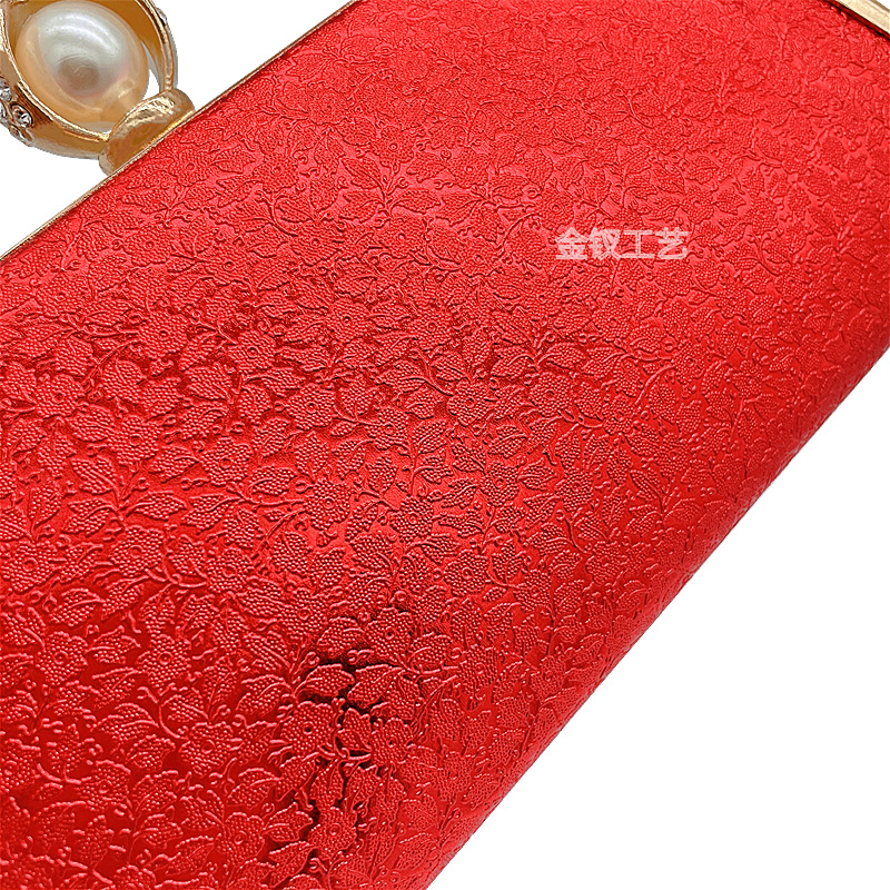 Red with Diamond Banquet Bag Dress Garment Bag Princess Bag Wedding Party Bridal Handbag a Variety of Fabrics Optional Photography Props