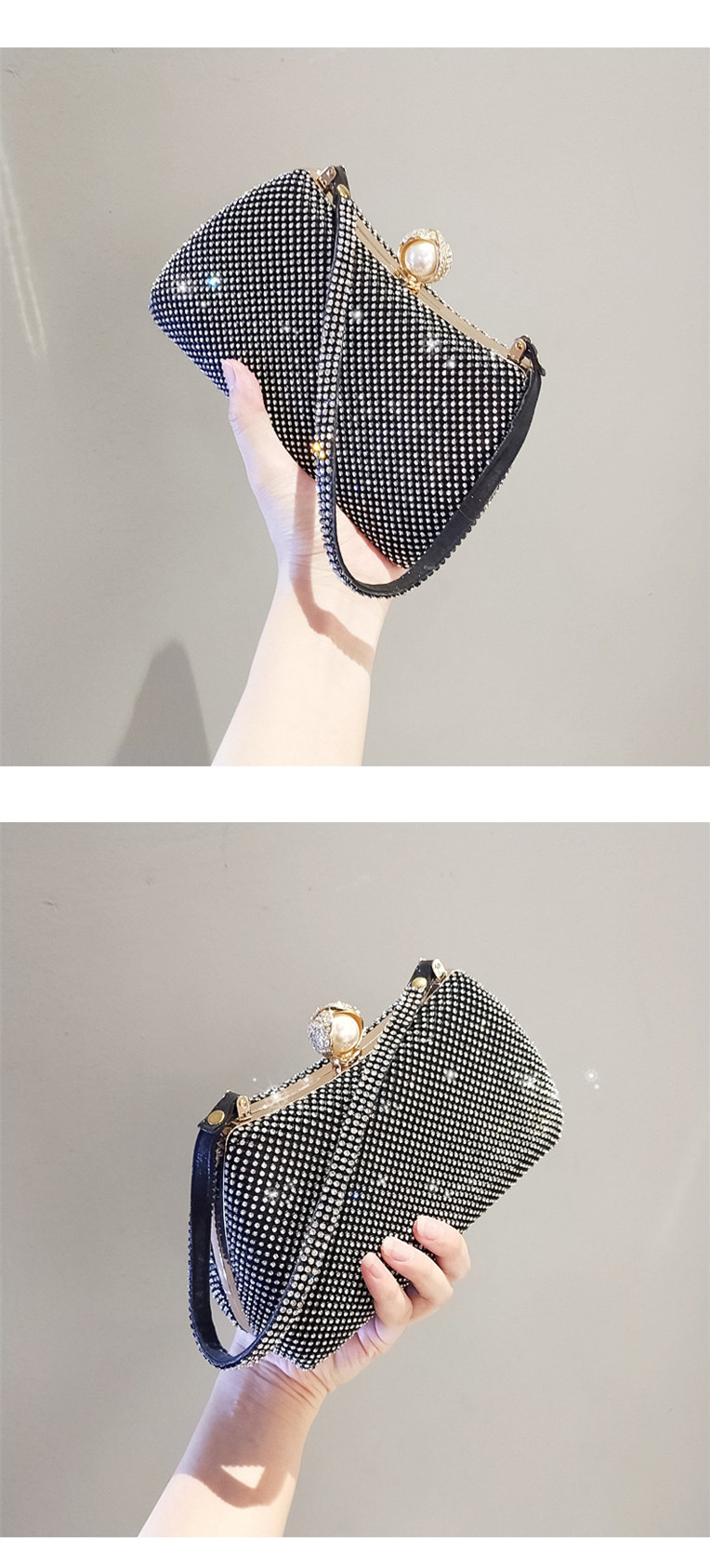 2021 New Banquet Handbag Diamond Rhinestone Dinner Bag Trendy Party Small Bag Shiny Handbag for Women Dress Garment Bag