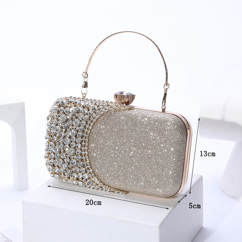 Internet Celebrity Diamond Evening Bag Women's Hand Holding Dress Garment Bag Disco Dancing Shiny Ladies Banquet Cheongsam Handbag Cosmetic Bag Internet Celebrity Diamond Evening Bag Women's Hand Holding Dress Garment Bag Disco Dancing Shiny Ladies Banquet Cheongsam Handbag Cosmetic Bag