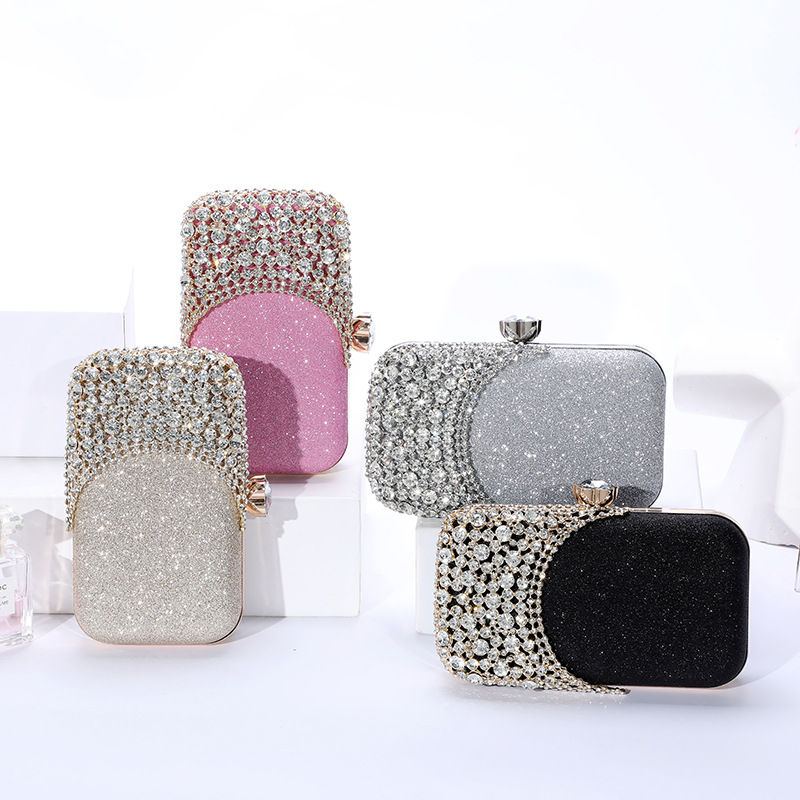 Internet Celebrity Diamond Evening Bag Women's Hand Holding Dress Garment Bag Disco Dancing Shiny Ladies Banquet Cheongsam Handbag Cosmetic Bag Internet Celebrity Diamond Evening Bag Women's Hand Holding Dress Garment Bag Disco Dancing Shiny Ladies Banquet Cheongsam Handbag Cosmetic Bag