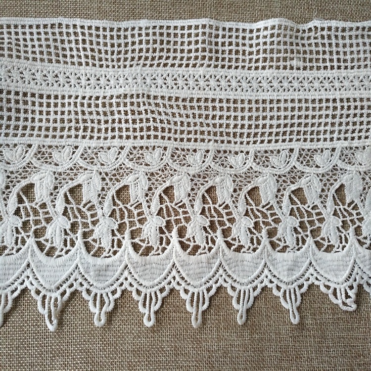 17 cm Manufacturers supply wavy hem cuffs garment skirt decoration milk silk water soluble bar code
