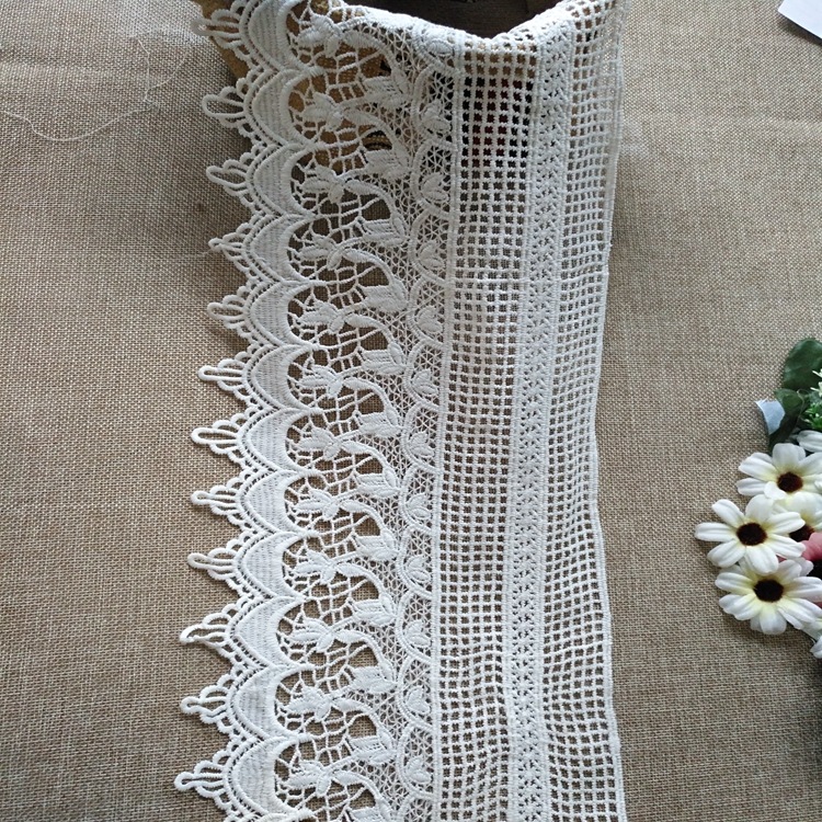 17 cm Manufacturers supply wavy hem cuffs garment skirt decoration milk silk water soluble bar code