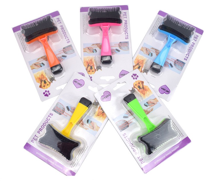 Pet dog hairbrush dog grooming knot hair removal plastic automatic hair brush hair removal dog pet supplies Pet dog hairbrush dog grooming knot hair removal plastic automatic hair brush hair removal dog pet supplies
