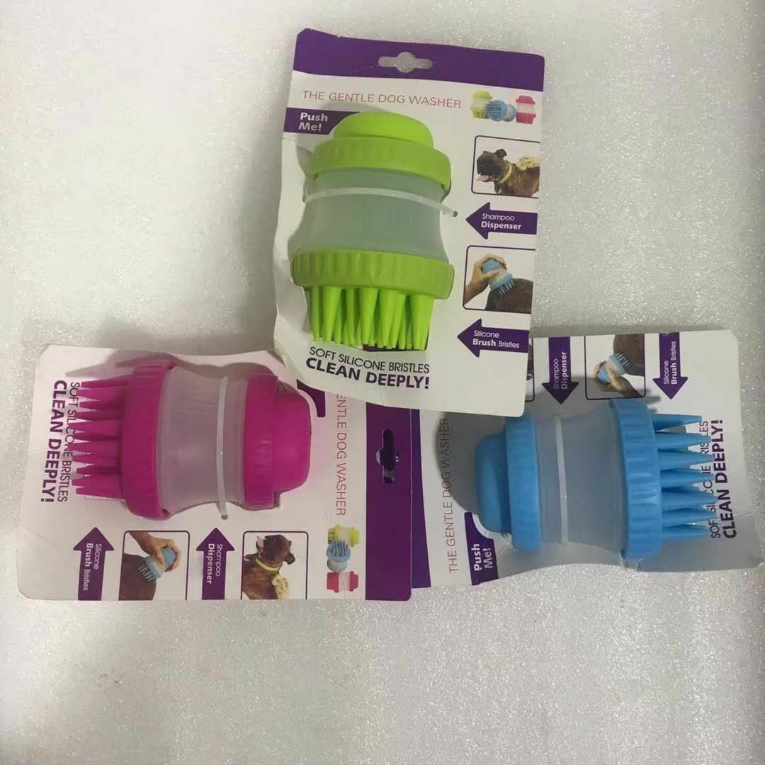 Foot cup dog bath massage brush silicone comb pet cleaning products cat hair brush hair removal grooming tool