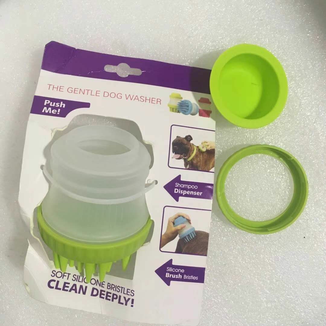 Foot cup dog bath massage brush silicone comb pet cleaning products cat hair brush hair removal grooming tool