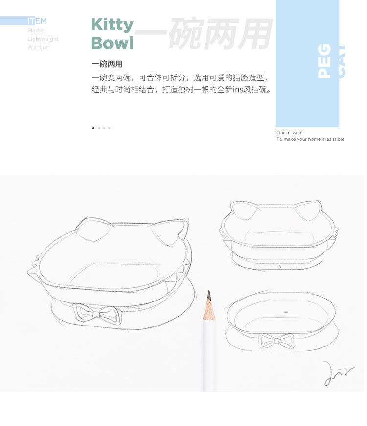 New Kitty Pet Bowl ABS Plastic Bevel Cat Bowl Integrated Double Bowl Easy to Eat and Lick in Stock New Kitty Pet Bowl ABS Plastic Bevel Cat Bowl Integrated Double Bowl Easy to Eat and Lick in Stock