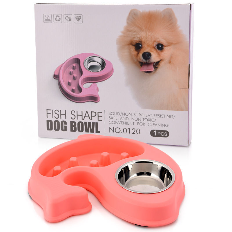 Slow Feeding Bowl Anti-Chye Pet Bowl Color Box Packaging Healthy Bowl Annual Fish Anti-Chye Pet Bowl