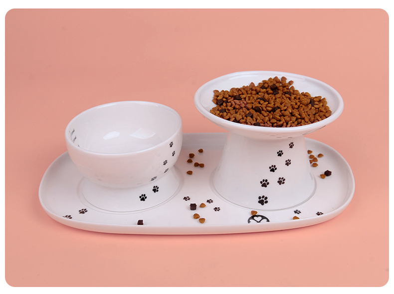 Japanese-Style High Foot Protection Cervical Spine Ceramic Bowl Cat and Dog Drinking Water Feeding Ceramic Pet Bowl Japanese-Style High Foot Protection Cervical Spine Ceramic Bowl Cat and Dog Drinking Water Feeding Ceramic Pet Bowl