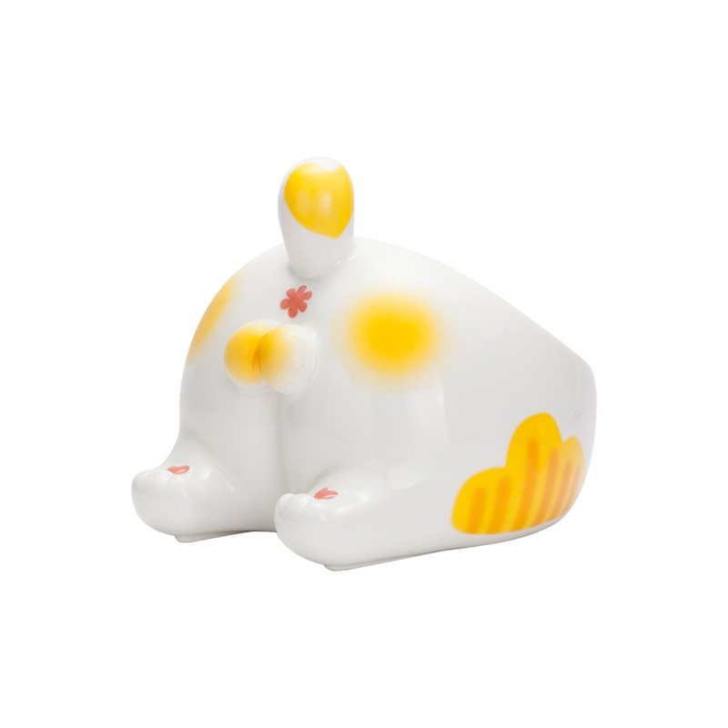 Spot New Product Fart Egg Pet Bowl Ceramic Cat Bowl Protective Cervical Spine Easy to Clean High Foot Pet Food Basin