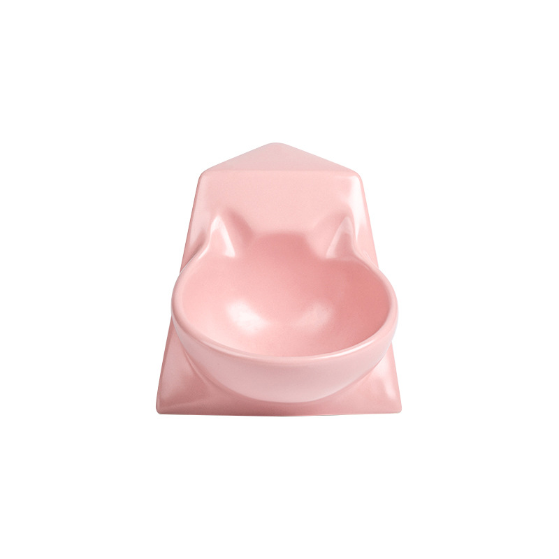 Ceramic Pet Bowl Dog Bowl Cat Bowl Ceramic Cat Dog Food Bowl Fashion Cat Ear Shape Flat Face Pet Cat Bowl