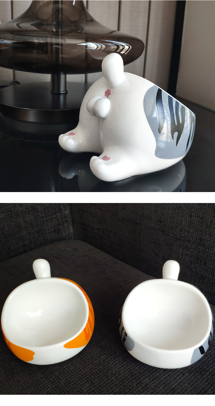 South China Exhibition New Mini Egg Pet Bowl Ceramic Cat Bowl Grain Package Freeze-Dried Bevel Design Spine Protection South China Exhibition New Mini Egg Pet Bowl Ceramic Cat Bowl Grain Package Freeze-Dried Bevel Design Spine Protection