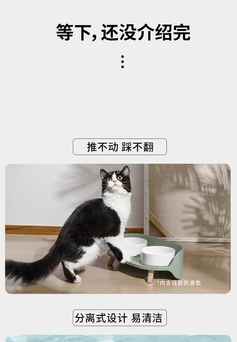 Pet Supplies Amazon Hot Sale Ceramic Cat Bowl Anti-Tumble Month Half Double Bowl Pet Bowl Drinking Water Feeding Dog Bowl