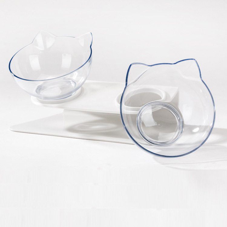 Cat Bowl Oblique Double Bowl Cervical Protection Cat Food Holder Cat Food Bowl Pet Dog Basin Dog Bowl Pet Bowl Automatic Drinking Water