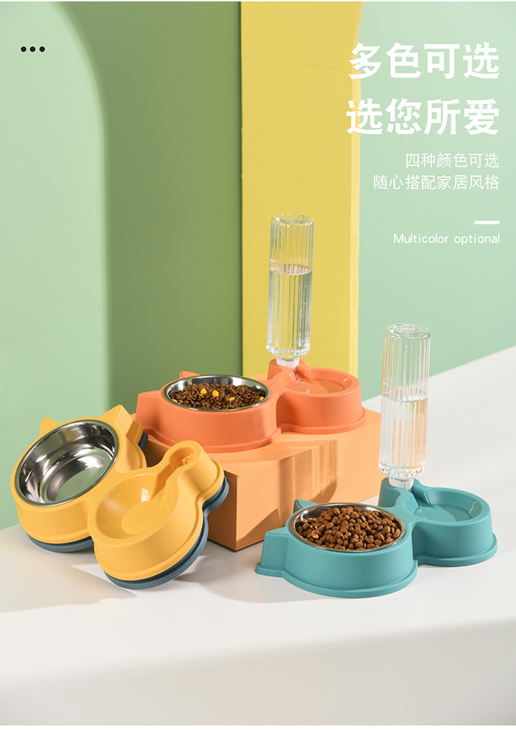 New Pet Supplies Pet Bowl Stainless Steel Double Bowl Removable and Washable Cat Bowl Automatic Water Storage Bowl Pet Tableware New Pet Supplies Pet Bowl Stainless Steel Double Bowl Removable and Washable Cat Bowl Automatic Water Storage Bowl Pet Tableware