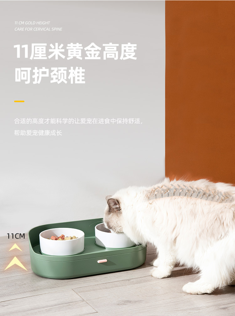 Cross-Border New Arrival Ceramic Pet Bowl Double Bowl High Foot Neck Protection Cat Bowl Dog Bowl Anti-Tumble Pet Drinking Water Feeding Bowl Cross-Border New Arrival Ceramic Pet Bowl Double Bowl High Foot Neck Protection Cat Bowl Dog Bowl Anti-Tumble Pet Drinking Water Feeding Bowl