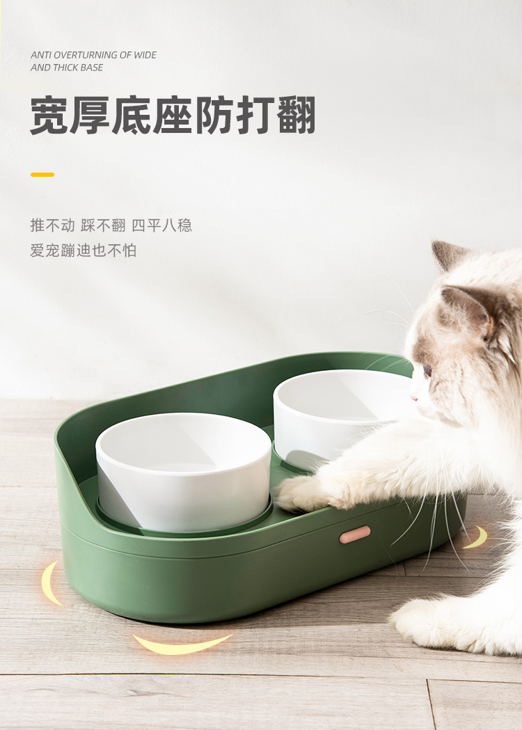 Cross-Border New Arrival Ceramic Pet Bowl Double Bowl High Foot Neck Protection Cat Bowl Dog Bowl Anti-Tumble Pet Drinking Water Feeding Bowl Cross-Border New Arrival Ceramic Pet Bowl Double Bowl High Foot Neck Protection Cat Bowl Dog Bowl Anti-Tumble Pet Drinking Water Feeding Bowl