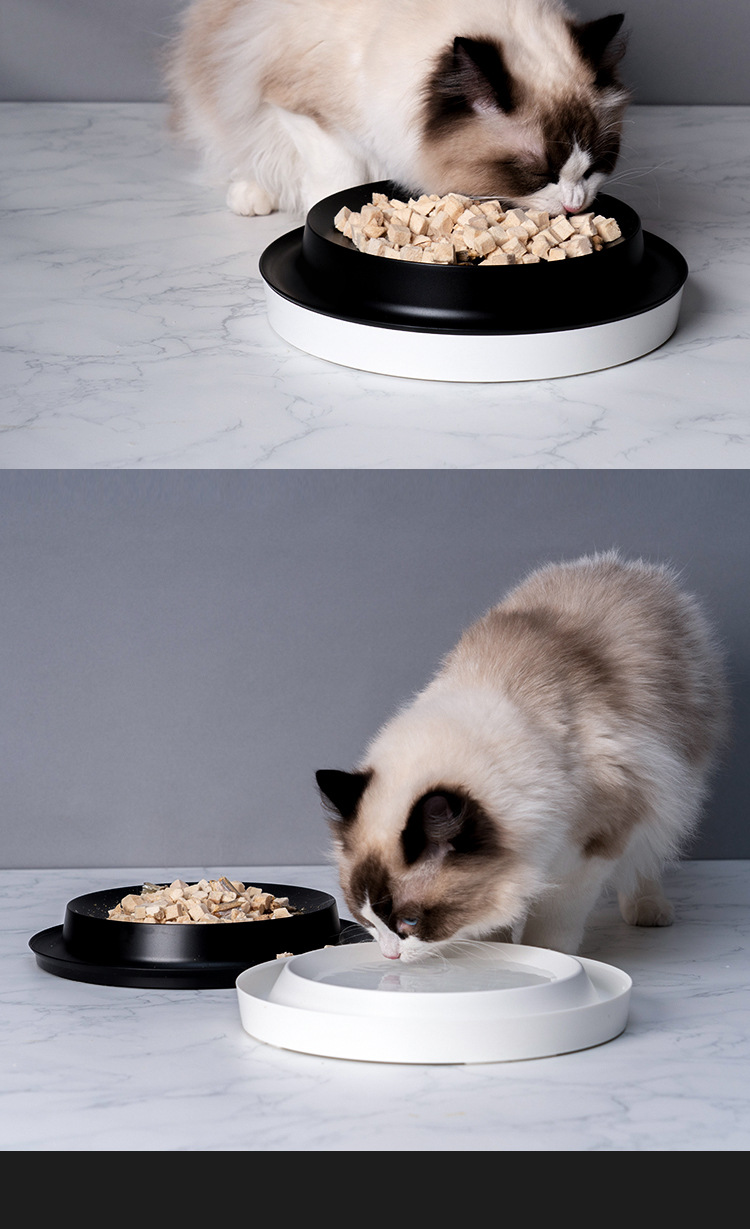 Brand Customized Pet Supplies Chinese Style Reversi Dog Bowl Separated Double Bowl Cat Bowl Anti-Tumble Pet Bowl