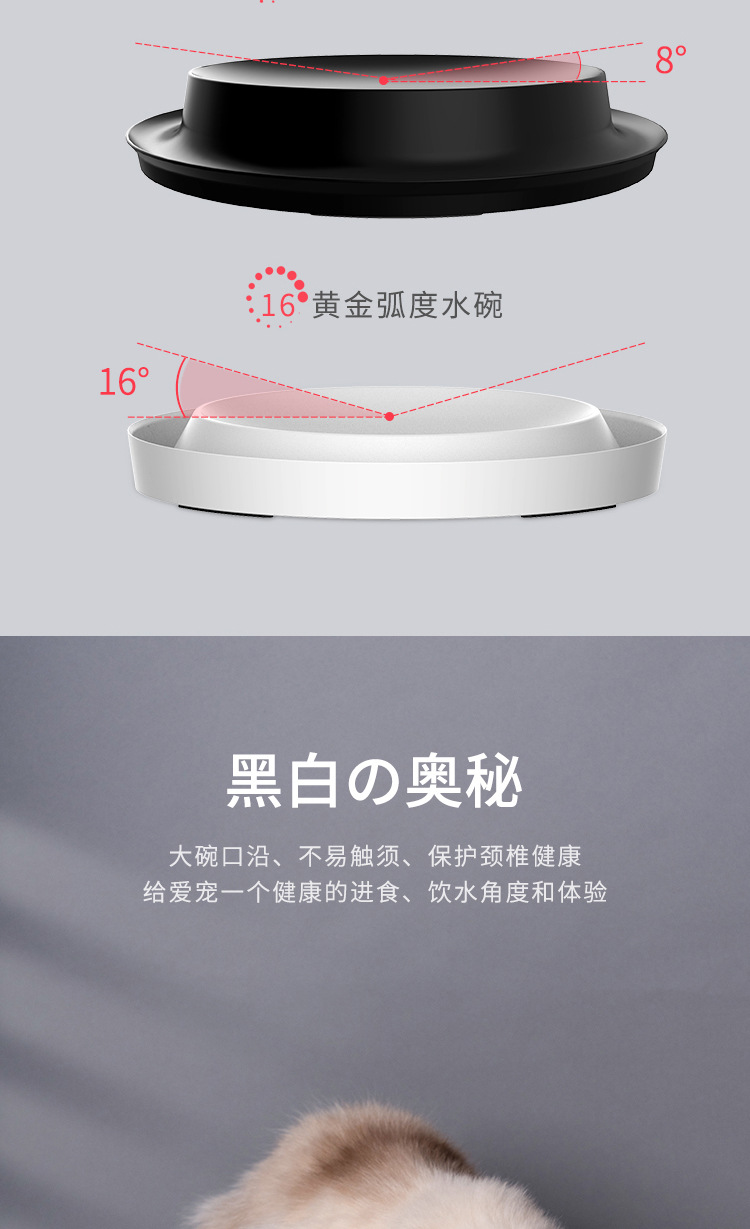 Brand Customized Pet Supplies Chinese Style Reversi Dog Bowl Separated Double Bowl Cat Bowl Anti-Tumble Pet Bowl