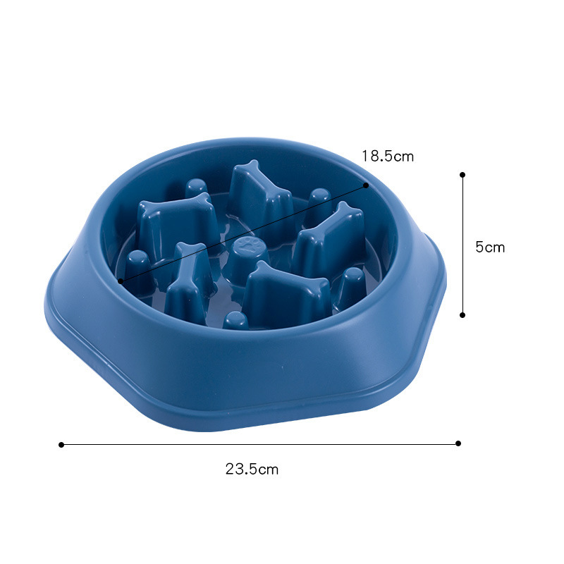 Cross-Border Hot Pet Products Manufacturer Plastic Dog Bowl Pet Anti-Chye Pet Bowl Cat Bowl Bone Slow Feeding Bowl Wholesale