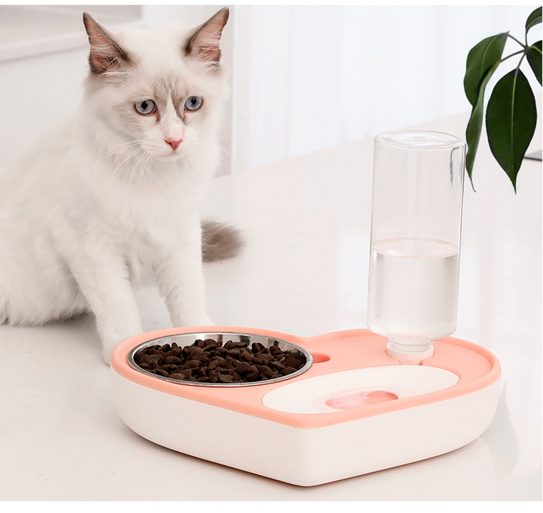 Pet Bowl Ins New Love Keep Dry Mouth Dual-Purpose Bowl Cat Automatic Water Feeding Bowl Small and Medium-Sized Dogs Creative Dog Bowl Pet Bowl Ins New Love Keep Dry Mouth Dual-Purpose Bowl Cat Automatic Water Feeding Bowl Small and Medium-Sized Dogs Creative Dog Bowl