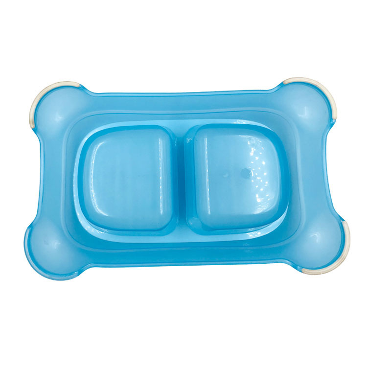 Spot Pet Bowl Plastic Double Bowl Transparent Square Foreign Trade Cross-Border Dog Cat Thickened Food Basin Spot Pet Bowl Plastic Double Bowl Transparent Square Foreign Trade Cross-Border Dog Cat Thickened Food Basin